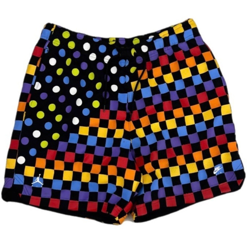 Jordan Shorts Mens Medium Nike Air Retro Legacy Jumpman Black Polka Dot Sport